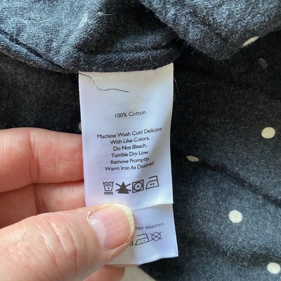 Eddie Bauer Women's Charcoal Polka Dot Long Sleeve Polo V-neck Mini Dress Size 6 - Picture 8 of 14